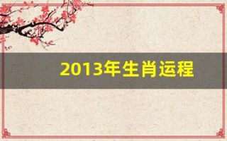 2013年生肖运程(2013年出生今年运势)