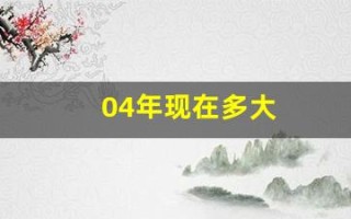 04年现在多大(04年的今年多大年龄)