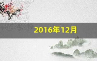 2016年12月(2016年12月16日农历是多少)