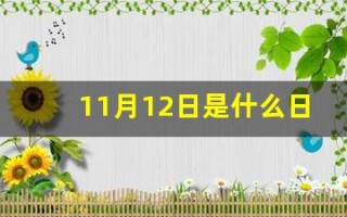 11月12日是什么日子(11月12日是什么日子查询)