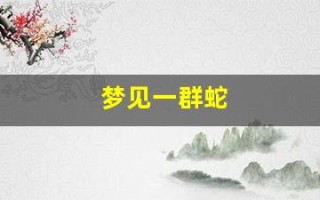 梦见一群蛇(孕妇梦见一群蛇)