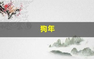 狗年(狗年今年多少岁)