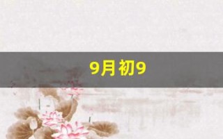 9月初9(1996年农历9月初9)