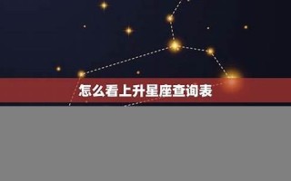 上升星座怎么查(精准上升星座月亮星座查询器)