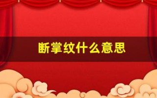 断掌纹什么意思(断掌纹啥意思)