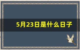 5月23日是什么日子(5月23日是什么日子好不好)